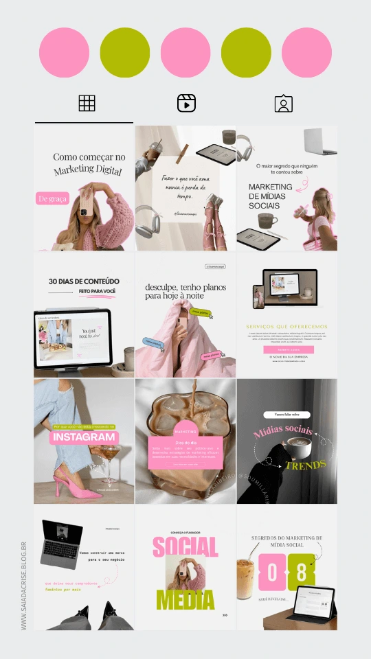 Pack 10 Rosa e Verde Visual Creator