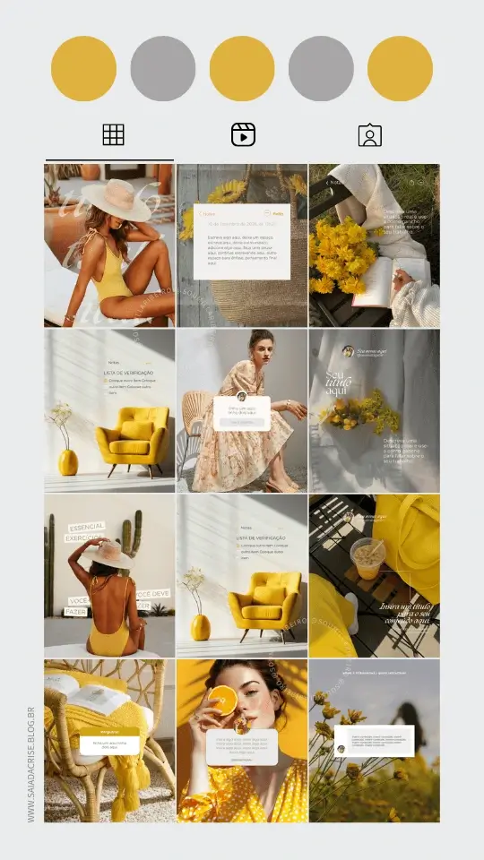 Pack Feed Minimalista 54 AmareloYellow SP SDC